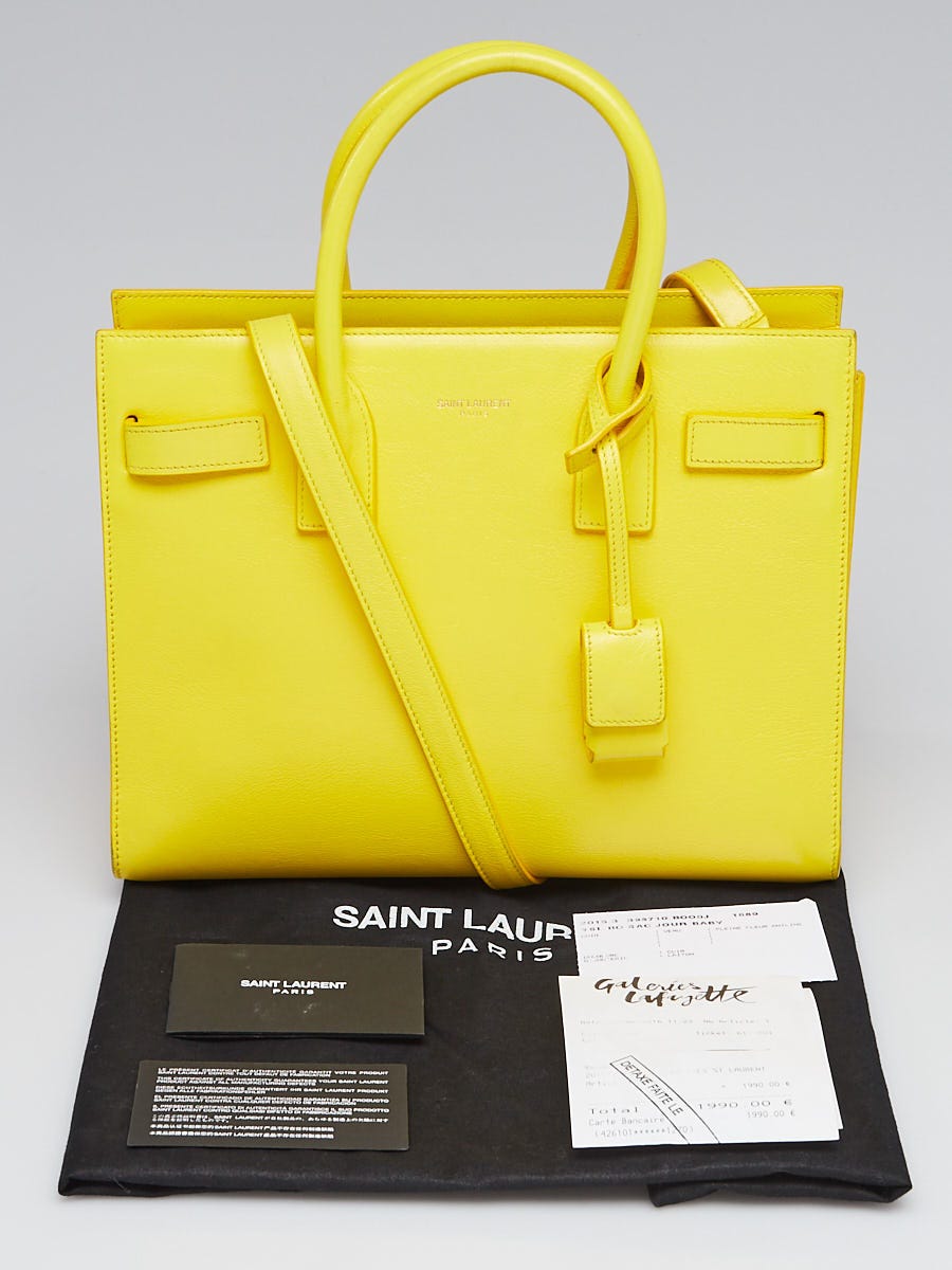 Saint Laurent Baby Sac de Jour Neon Leather Top Handle Bag