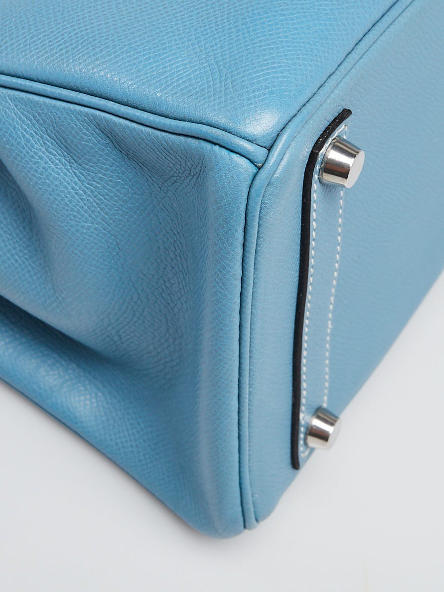Hermès Bleu Encre/Bleu Zellige Evercolor Leather Palladium Plated