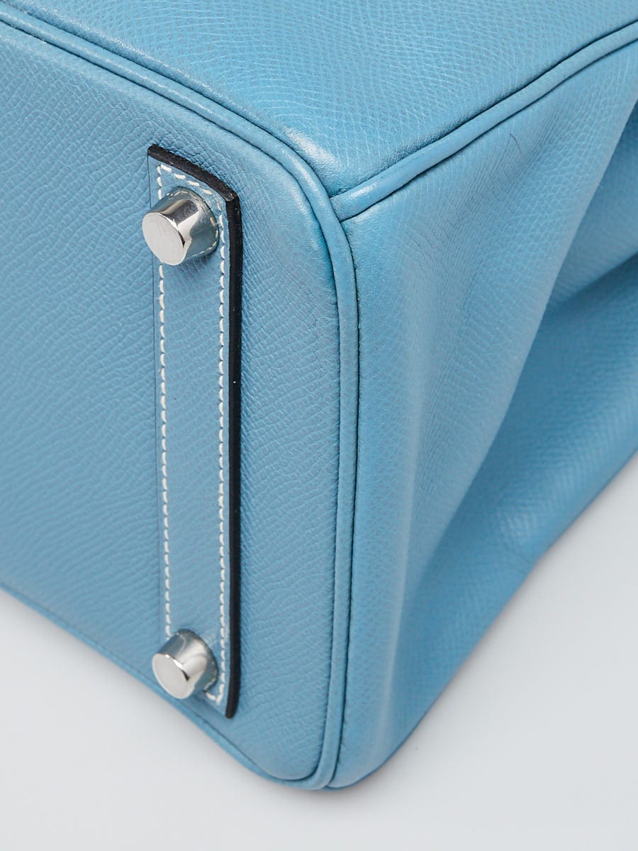 Hermès HERMES BIRKIN 25 Blue Jean Epsom Palladium Leather ref.802995 - Joli  Closet