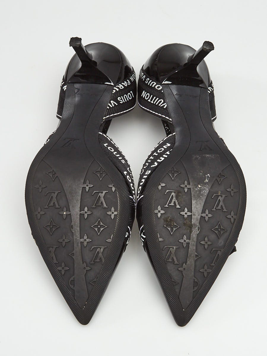 Louis Vuitton Black Patent Leather Lily Open Side Pumps Size 7.5/38 -  Yoogi's Closet
