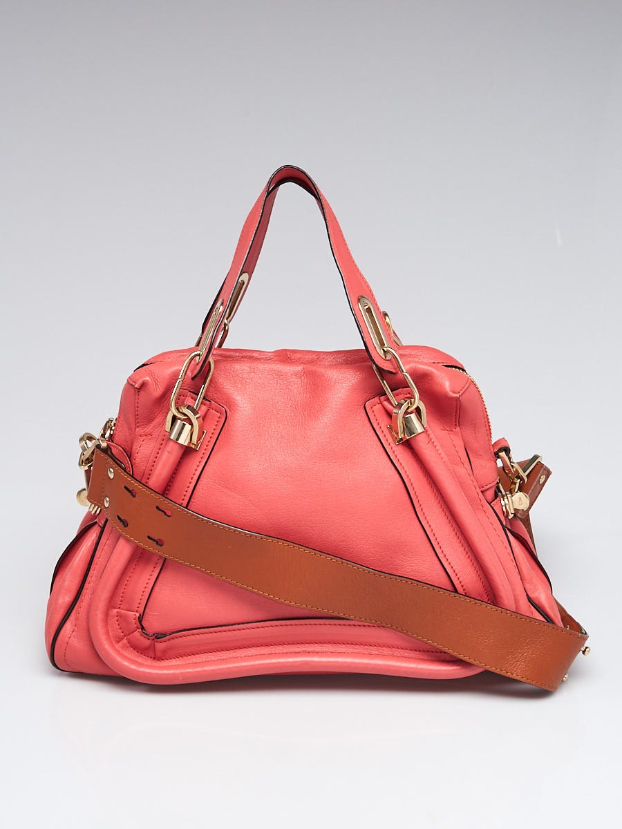 Chloe Coral Leather Small Paraty Military Bag | Yoogi's Closet