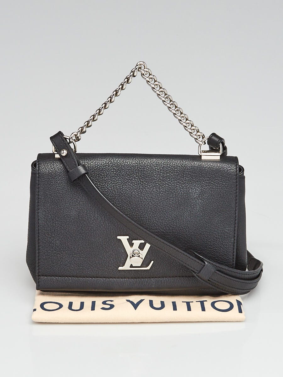 Louis Vuitton Lockme II BB black and silver chain handle mini bag