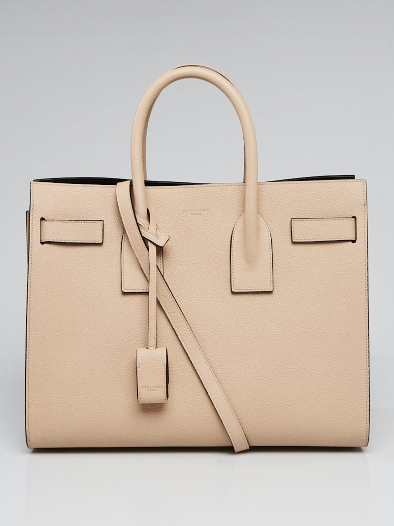 Yves Saint Laurent Beige Leather Small Sac de Jour Tote Bag