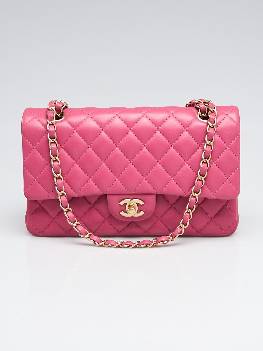 chanel pink quilted purse handbag