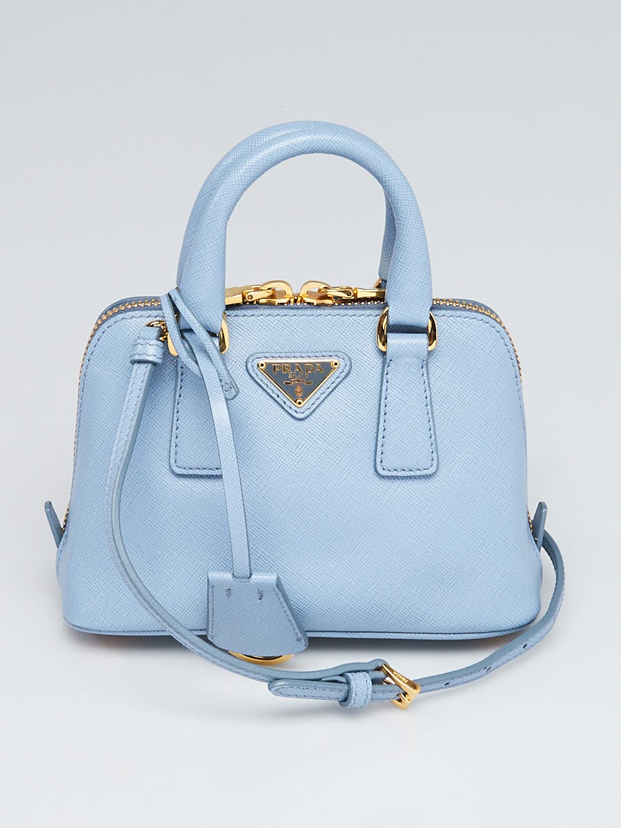 Prada Saffiano Leather Mini Bag - Blue