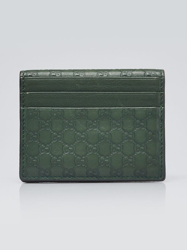 Gucci Green Micro Guccissima Leather Bi-Fold Card Holder | Yoogi's Closet Gucci Green Micro Guccissima Leather Bi-Fold Card Holder | Yoogi's Closet