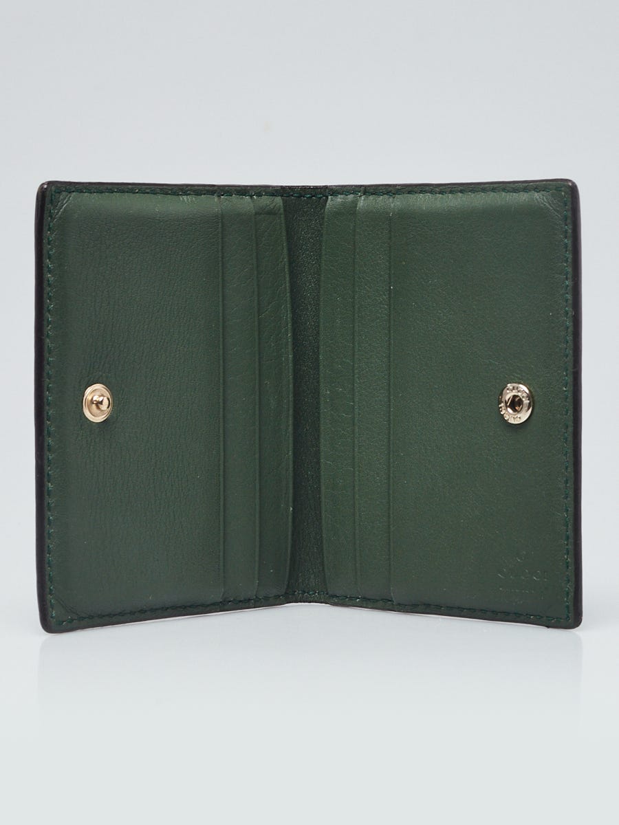 Gucci Green Micro Guccissima Leather Bi-Fold Card Holder | Yoogi's