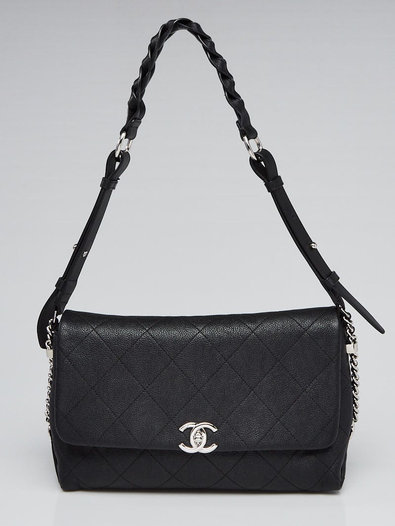 Chanel Blue Quilted Patent Leather Classic Jumbo Double Flap Bag