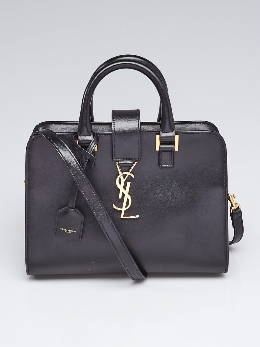 Yves Saint Laurent Black Smooth Calfskin Leather Baby Monogram Cabas Bag 