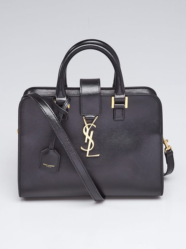 Yves Saint Laurent Black Smooth Calfskin Leather Baby Monogram Cabas Bag