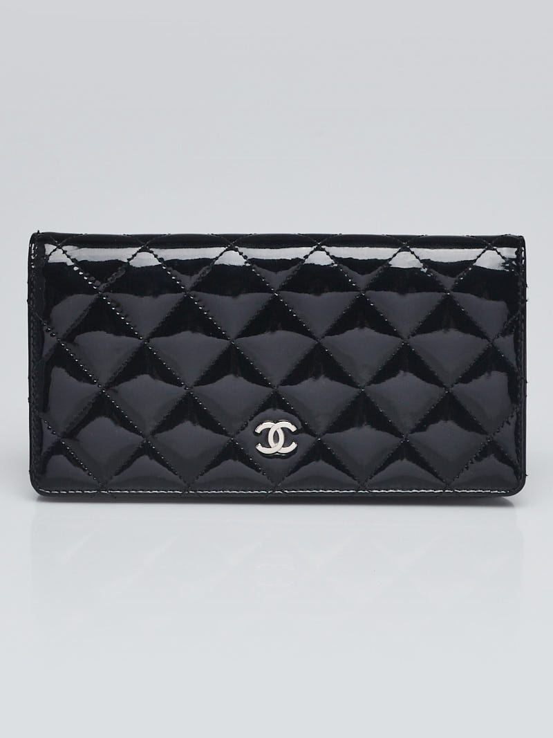 Chanel Black Patent Leather Symbols Lucky Charm Compact Wallet