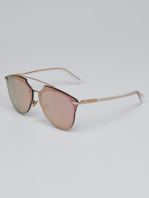 Christian Dior Goldtone Metal Pink Peaked Reflected Sunglasses
