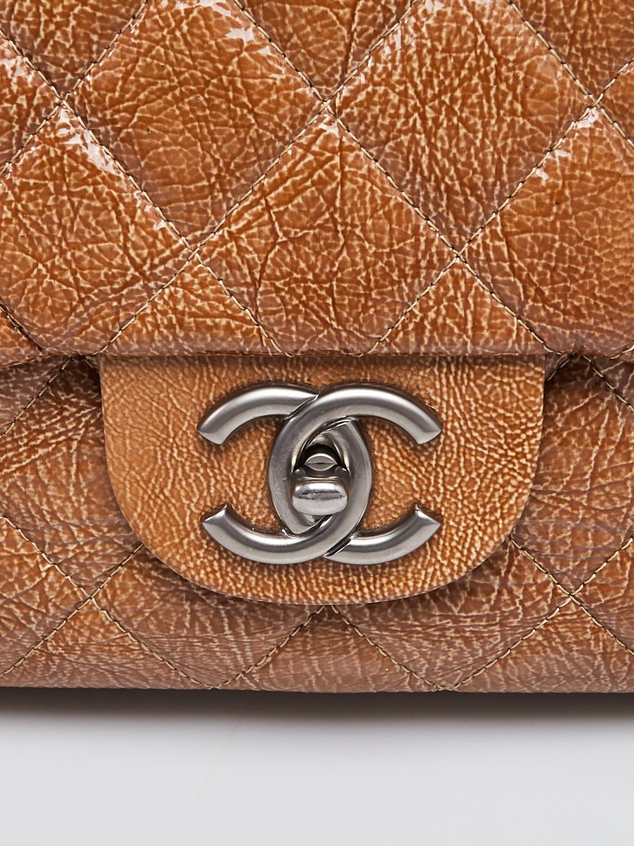 Beige Chanel Mini Classic Square Lambskin Single Flap Bag