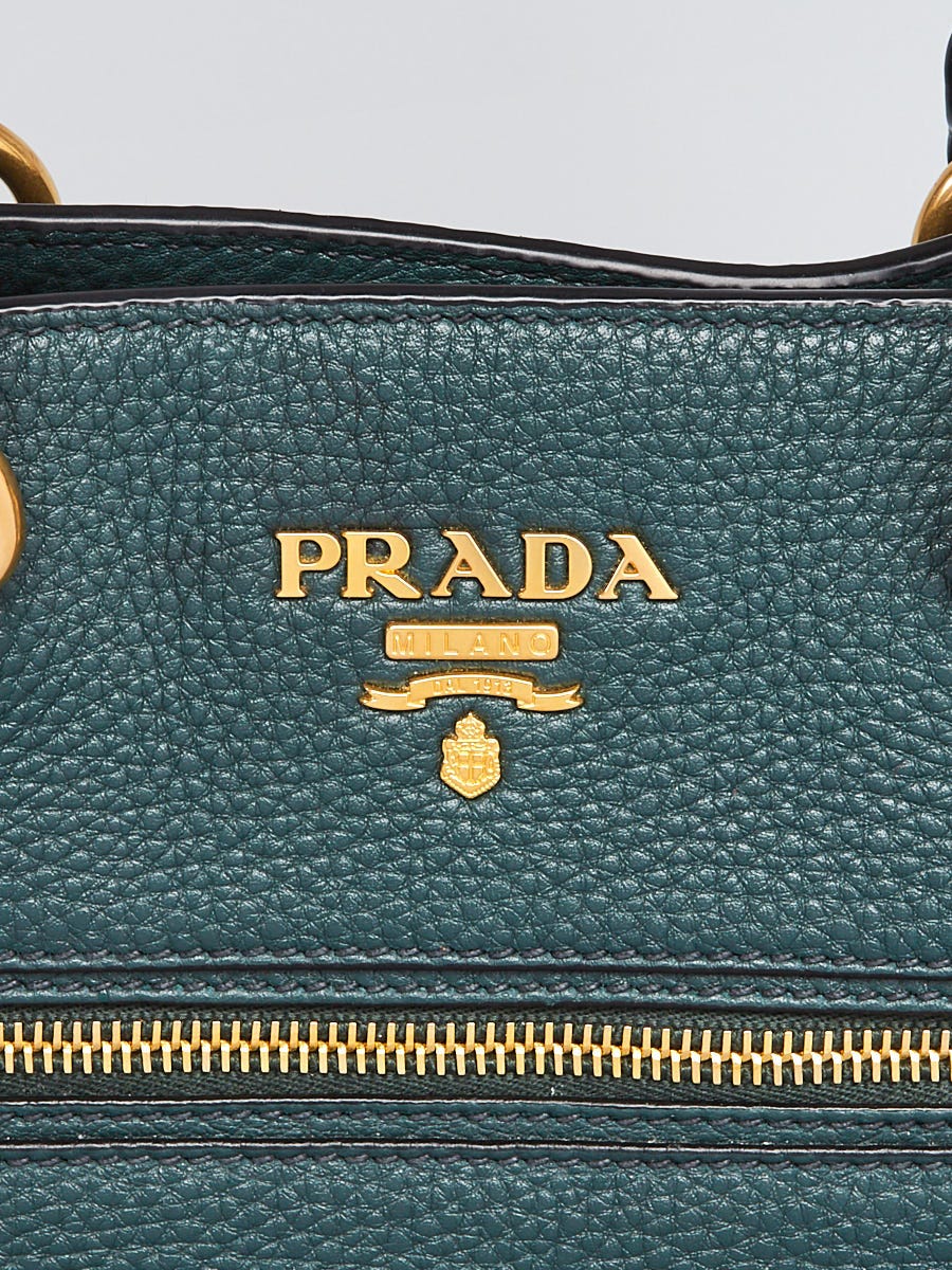 Prada Smeraldo Vitello Phenix Leather Tote Bag 1BG044 - Yoogi's Closet