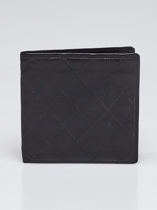 Chanel Black Quilted Leather Bifold Compact Wallet