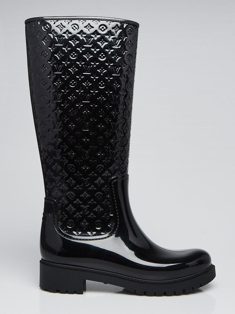 Louis Vuitton Black Monogram Rubber Splash Rain Boots Size 8.5/39