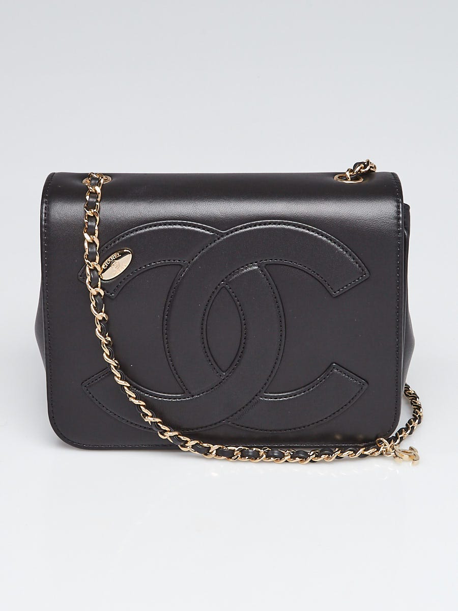 Chanel Black Lambskin Leather CC Flap Bag