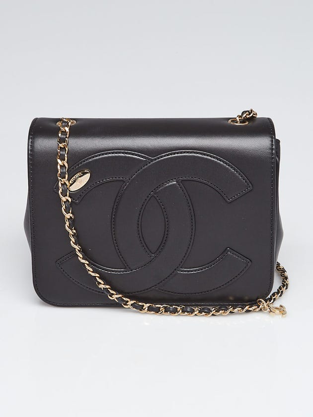 Chanel Black Lambskin Leather CC Flap Bag