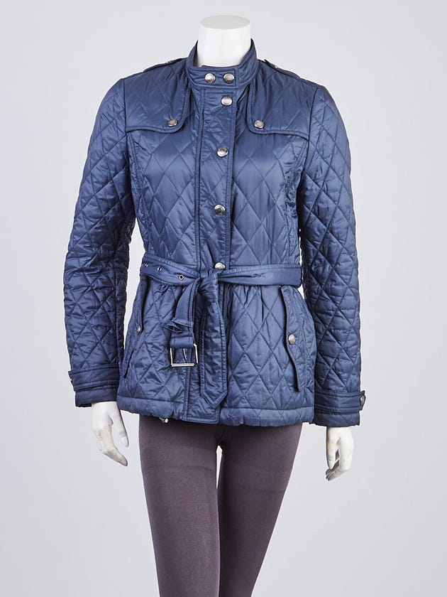 Burberry Blue Quilted Nylon Jacket Size S