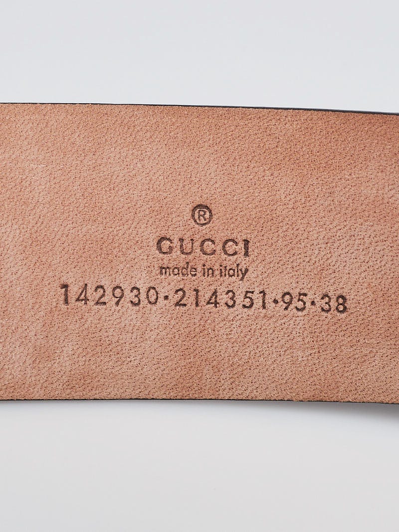 Gucci Belt GG Supreme Leather Trimmed 1.5W Beige/Ebony in Canvas/Leather  with Silver-tone - US