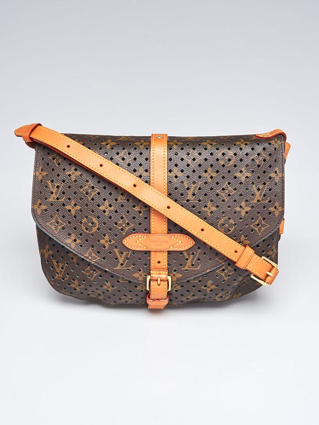 Louis Vuitton Limited Edition Monogram Flore Perforated Saumur Bag