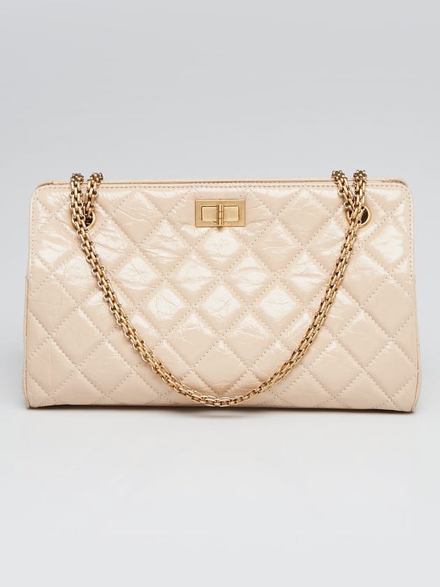 Chanel Beige 2.55 Quilted Patent Leather Reissue Shoulder Bag