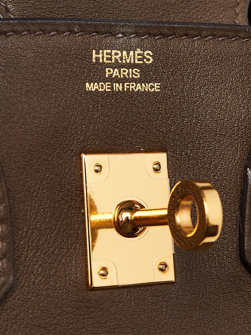 Hermes 25cm Eucalyptus Swift Leather Gold Plated Birkin Bag - Yoogi's Closet