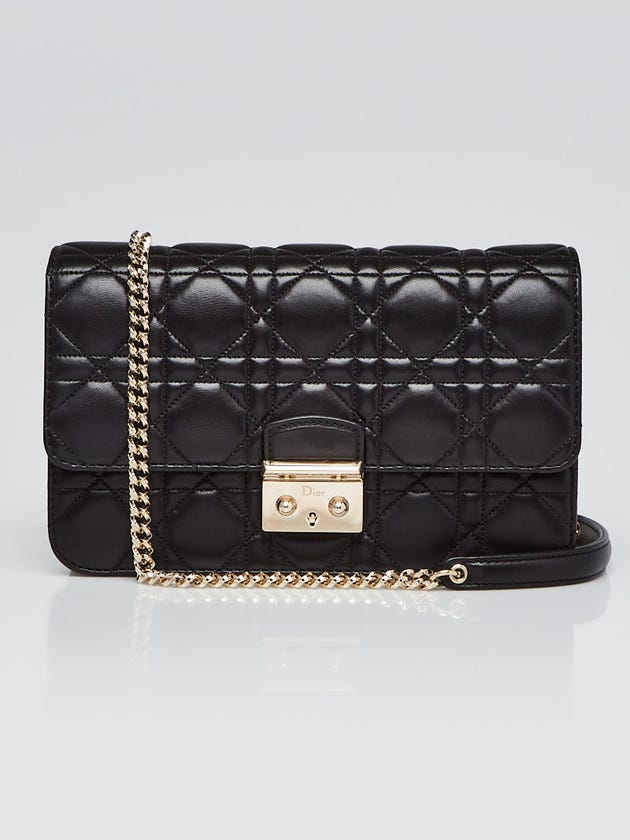 Christian Dior Black Cannage Quilted Lambskin Leather Miss Dior Promenade Small Bag