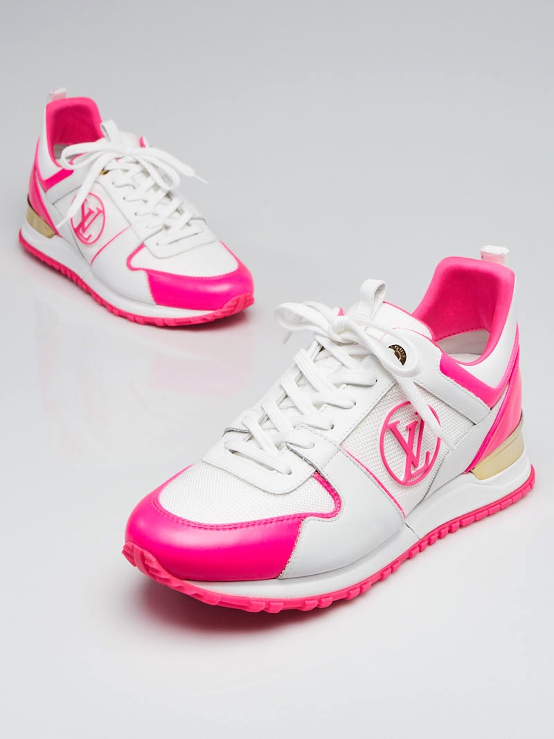 Louis Vuitton White/Pink Mesh Fabric and Leather Run Away Sneakers Size  8.5/39 - Yoogi's Closet