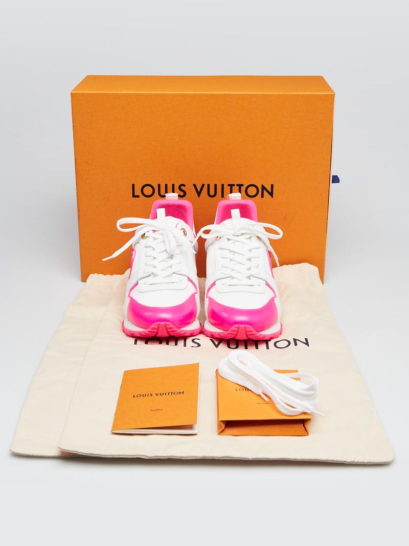 Louis Vuitton Blue/Pink Mesh Fabric and Leather Run Away Sneakers Size  4.5/35 - Yoogi's Closet