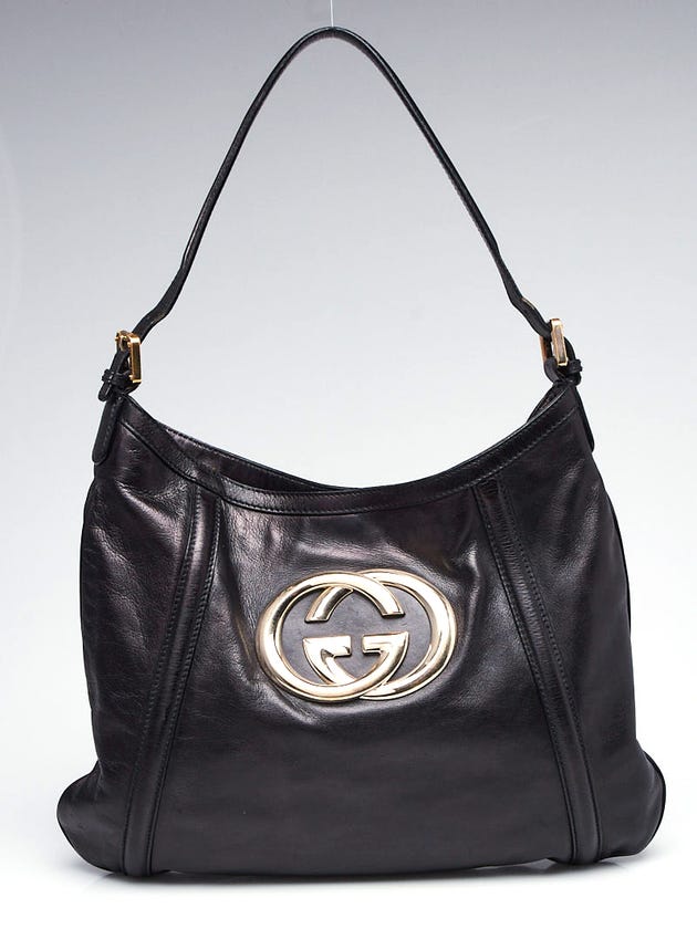 Gucci Black Leather Britt Hobo Bag