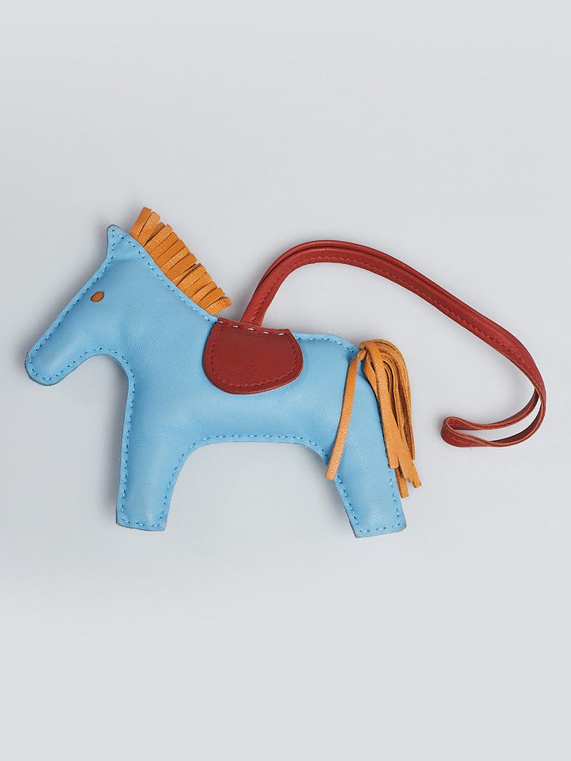 Hermes Celeste/Naturel Bouton D'Or/Cornaline GriGri Rodeo Horse