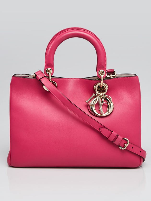 Christian Dior Pink Leather Medium Diorissimo Tote Bag