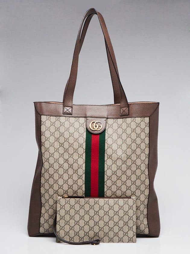 Gucci Beige/Ebony Supreme GG Coated Canvas Ophidia Large Tote Bag