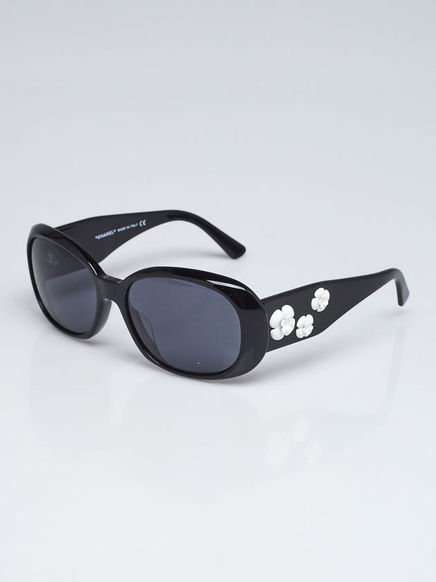 Chanel Black Frame Camellia Flower Sunglasses-5113