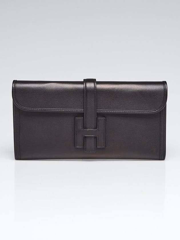 Hermes Black Swift Leather Jige Elan 29 Clutch Bag