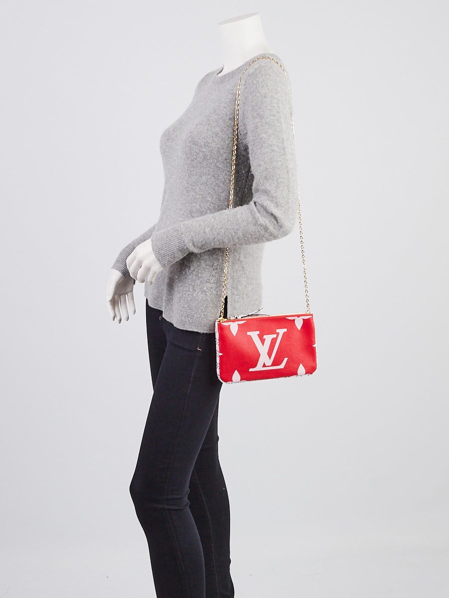 Louis Vuitton Pochette Double Zip Monogram Giant, Red Pink