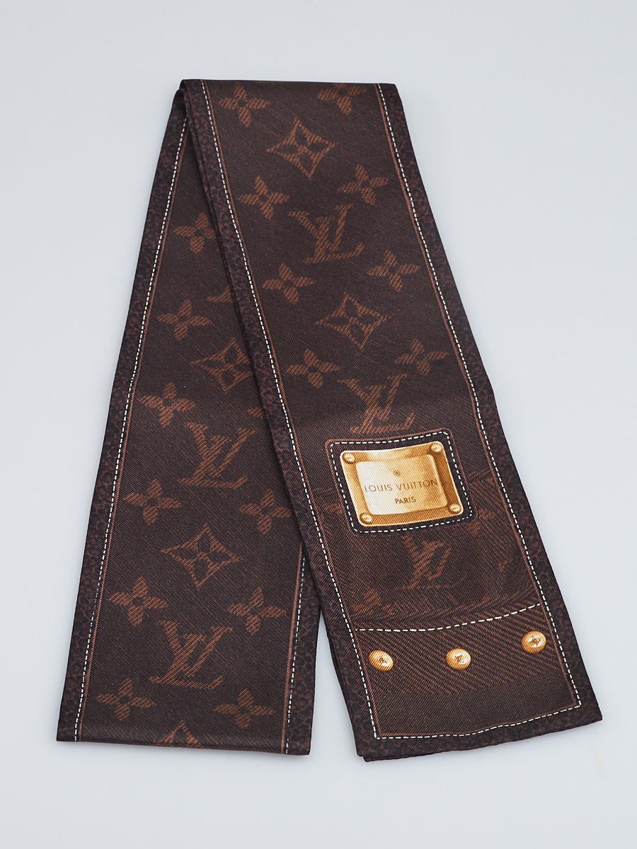 Louis Vuitton Black New Denim Silk Bandeau Scarf - Yoogi's Closet