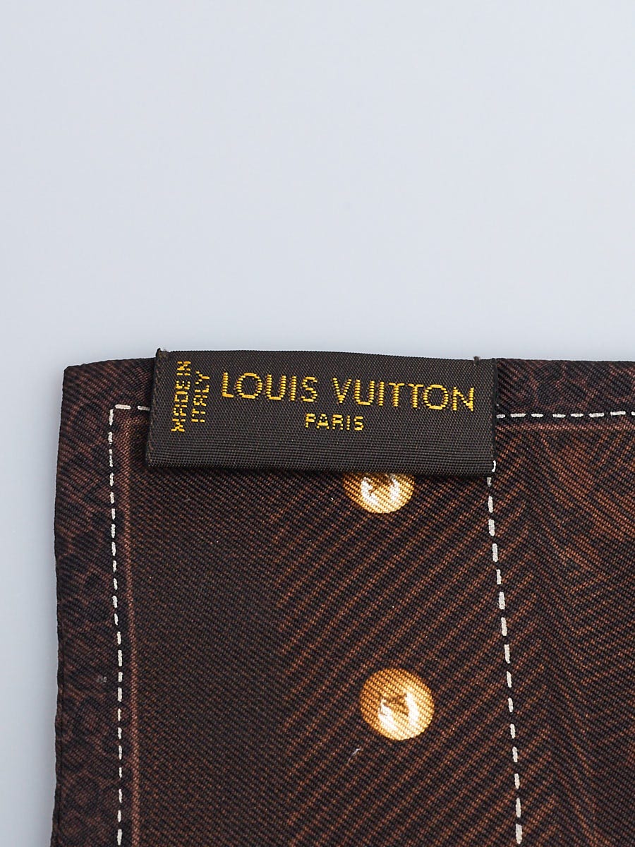 Louis Vuitton Brown Silk New Denim Bandeau Scarf - Yoogi's Closet