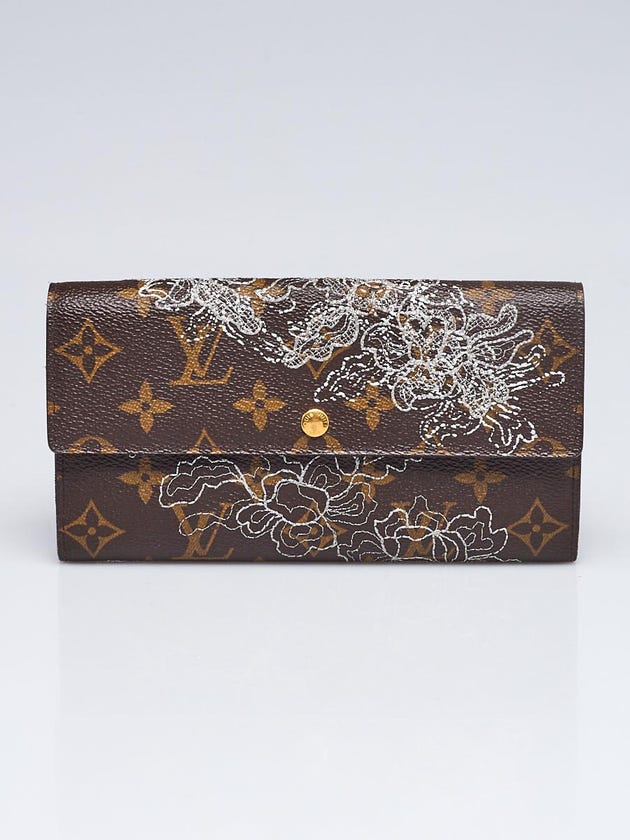Louis Vuitton Limited Edition Monogram Canvas Silver Dentelle Sarah Wallet