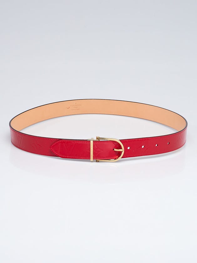 Louis Vuitton Pomme D'Amour Monogram Vernis LV Frame Belt Size 85/34