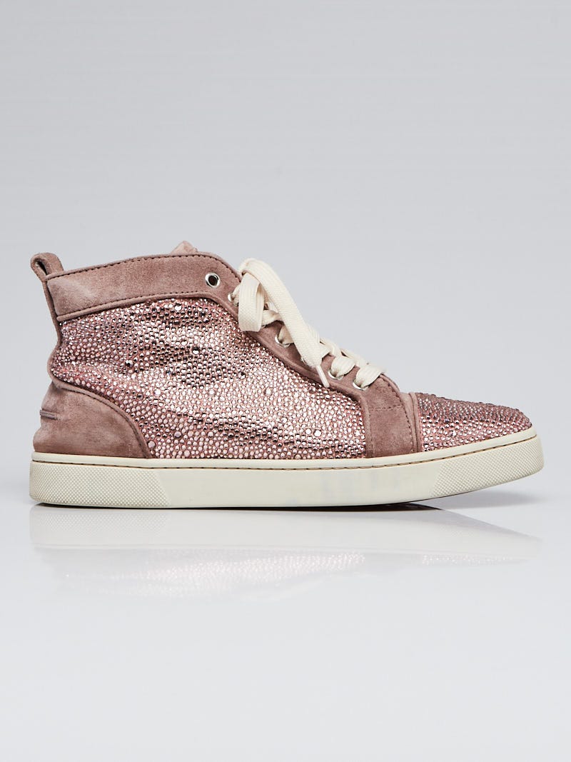 Christian Louboutin Bip Bip Glitter High-top Sneakers in Pink
