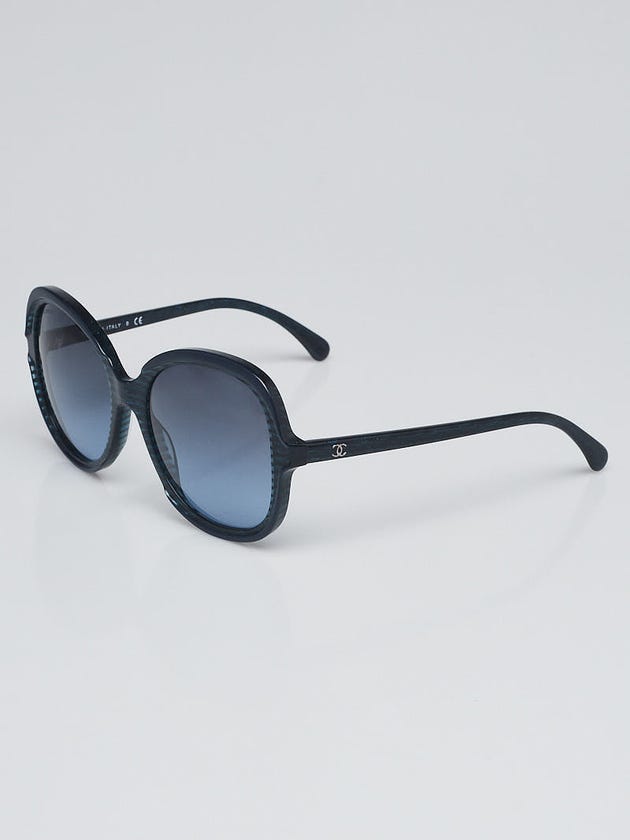 Chanel Blue Printed Acetate Frame Oversized Sunglasses - 5320