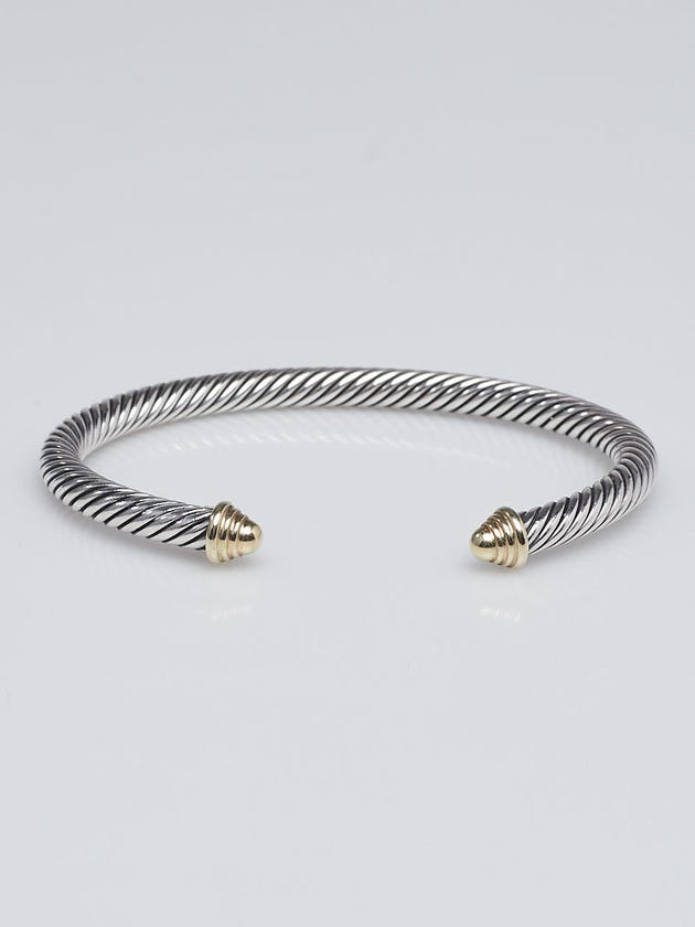 David Yurman 5mm Sterling Silver and 14k Gold Cable Classics Bracelet 
