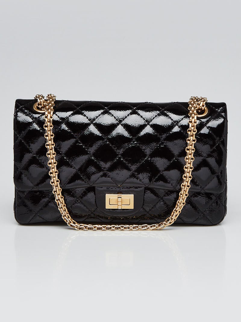 Chanel Black 2.55 Reissue Quilted Patent Leather 225 Flap Bag