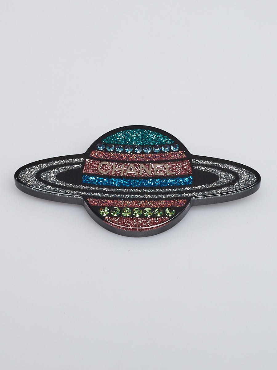 Chanel Multicolor Resin and Crystals CC Planet Brooch | Yoogi's Closet