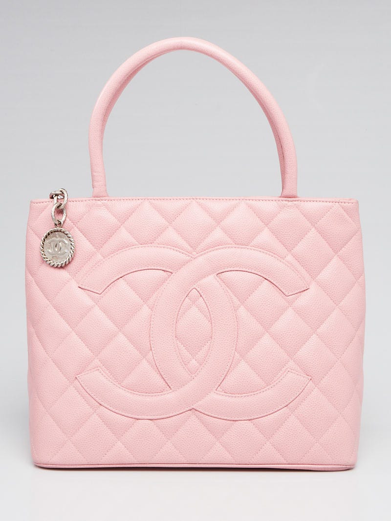 Chanel Pink Quilted Caviar Leather Medallion Tote Chanel