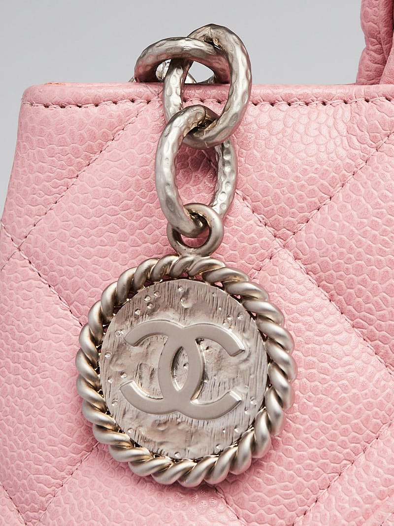Chanel Pink Quilted Caviar Leather Medallion Tote Bag - Yoogi's Closet