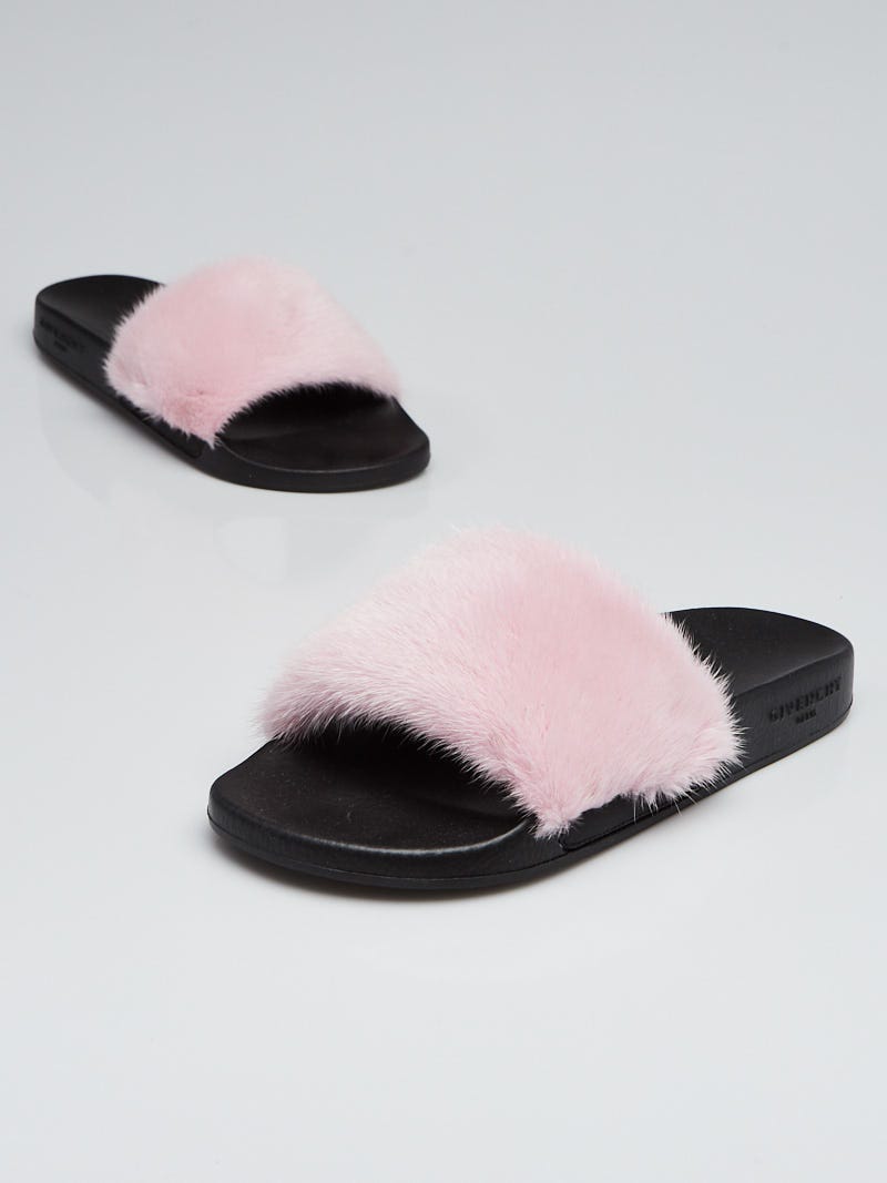 Givenchy mink fur and rubber outlet slides