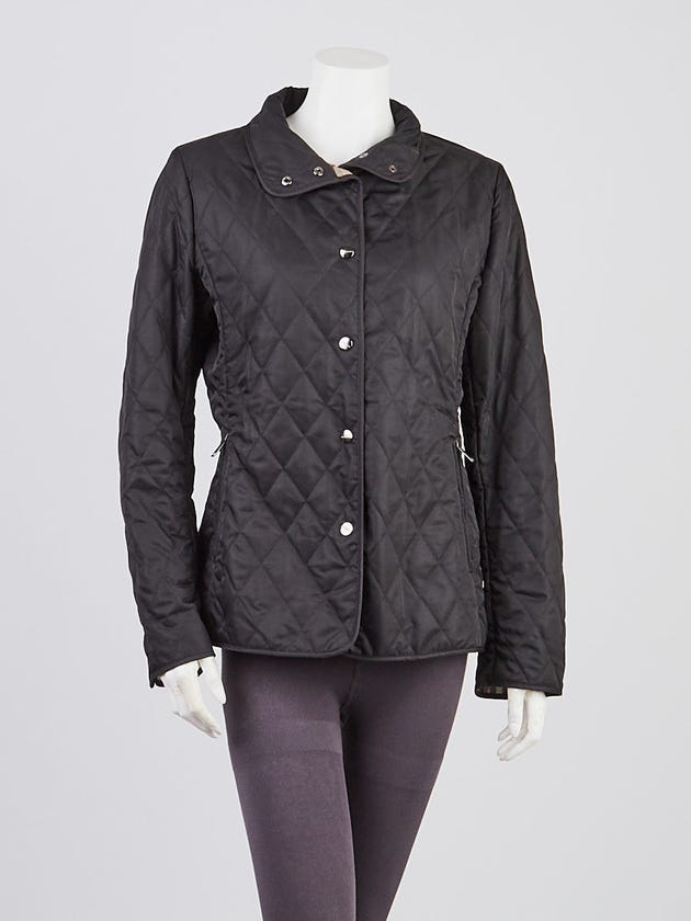 Burberry Black Quilted Polyester Jacket Size S
